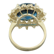 10.00 Carat Topaz 14K Yellow Gold Diamond Ring - Fashion Strada