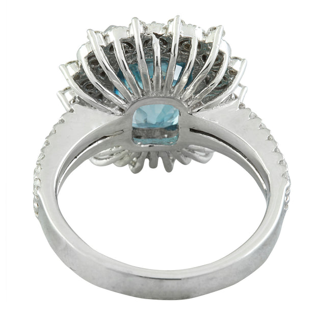 7.60 Carat Zircon 14K White Gold Diamond Ring - Fashion Strada