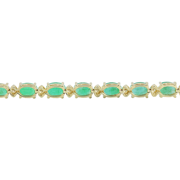 11.20 Carat Emerald 14K Yellow Gold Diamond Bracelet - Fashion Strada