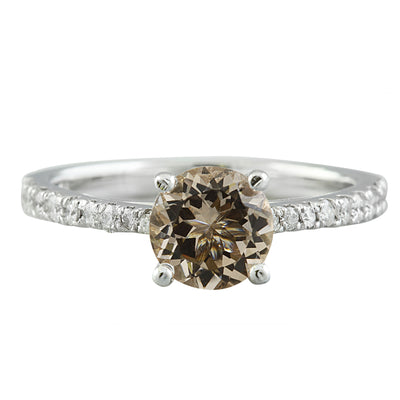 1.30 Carat Morganite 14K White Gold Diamond Ring - Fashion Strada