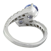 2.52 Carat Tanzanite 14K White Gold Diamond Ring - Fashion Strada