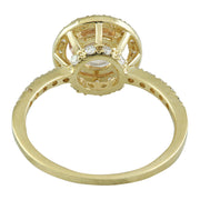 1.60 Carat Morganite 14K Yellow Gold Diamond Ring - Fashion Strada