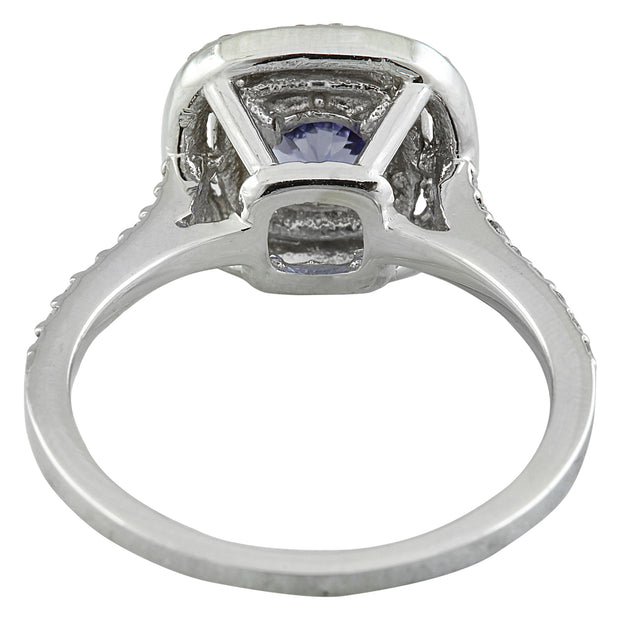 1.30 Carat Tanzanite 14K White Gold Diamond Ring - Fashion Strada