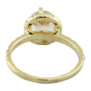 1.24 Carat Morganite 14K Yellow Gold Diamond Ring - Fashion Strada