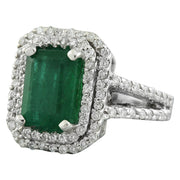 2.50 Carat Emerald 14K White Gold Diamond Ring - Fashion Strada