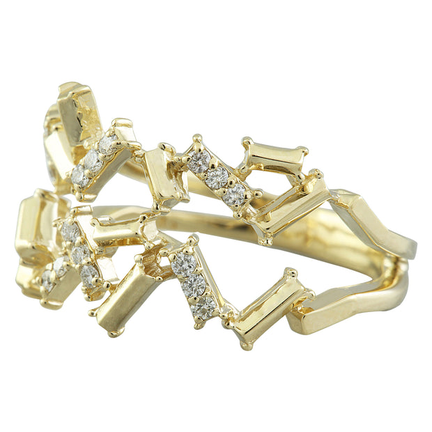 0.22 Carat 14K Yellow Gold Diamond Ring - Fashion Strada