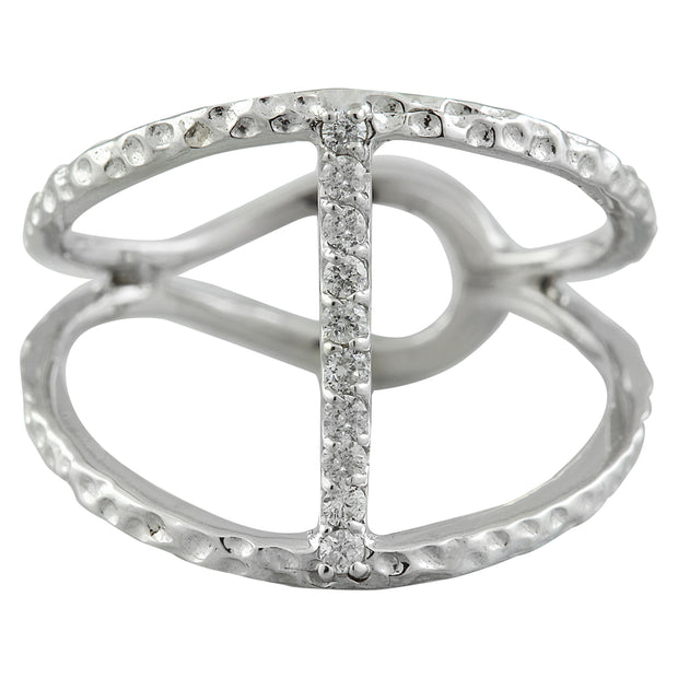 0.10 Carat 14K White Gold Diamond Ring - Fashion Strada