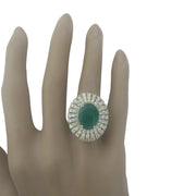 6.94 Carat Emerald 14K Yellow Gold Diamond Ring - Fashion Strada