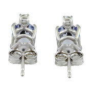 3.26 Carat Tanzanite 14K White Gold Diamond Earrings - Fashion Strada