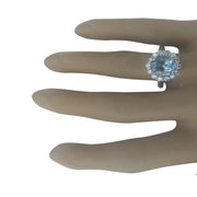 3.23 Carat Aquamarine 14K White Gold Diamond Ring - Fashion Strada