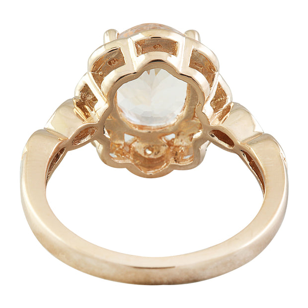 2.77 Carat Morganite 14K Rose Gold Diamond Ring - Fashion Strada