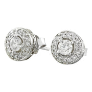 0.60 Carat 14K White Gold Diamond Earrings - Fashion Strada
