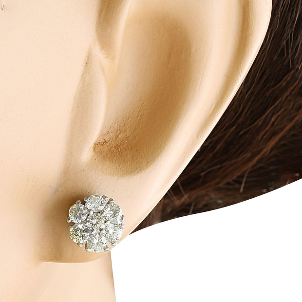 1.00 Carat 14K White Gold Diamond Earrings - Fashion Strada