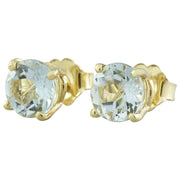 1.06 Carat Aquamarine 14K Yellow Gold Earrings - Fashion Strada