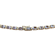 35.90 Carat Tanzanite 14K White Gold Diamond Necklace - Fashion Strada