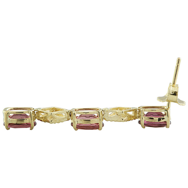 2.65 Carat Tourmaline 14K Yellow Gold Diamond Earrings - Fashion Strada