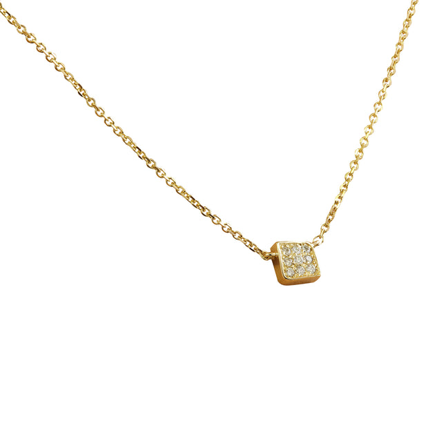 0.10 Carat 14K Yellow Gold Diamond Necklace - Fashion Strada