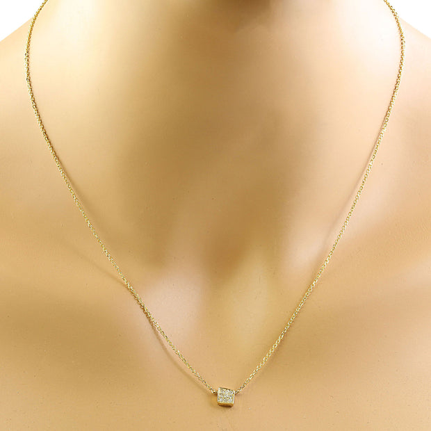 0.10 Carat 14K Yellow Gold Diamond Necklace - Fashion Strada