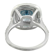 6.35 Carat Zircon 14K White Gold Diamond Ring - Fashion Strada