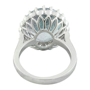 11.87 Carat Aquamarine 14K White Gold Diamond Ring - Fashion Strada