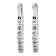 1.40 Carat 14K White Gold Diamond Hoop Earrings - Fashion Strada