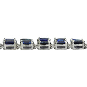 28.22 Carat Sapphire 14K White Gold Diamond Bracelet - Fashion Strada