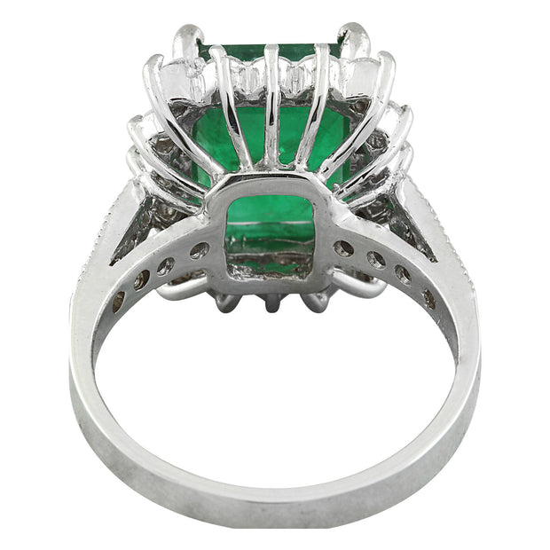 5.03 Carat Emerald 14K White Gold Diamond Ring - Fashion Strada
