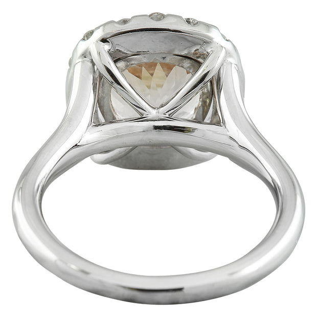 3.70 Carat Morganite 14K White Gold Diamond Ring - Fashion Strada