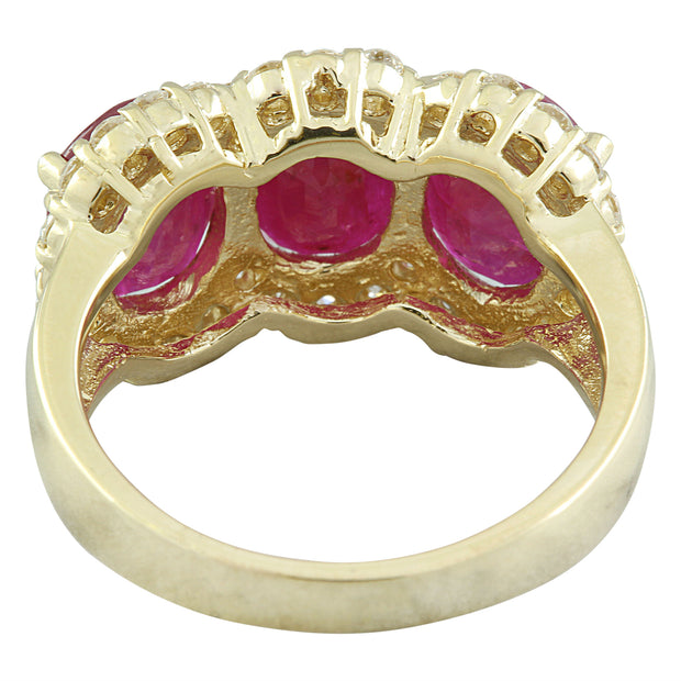 8.32 Carat Ruby 14K Yellow Gold Diamond Ring - Fashion Strada