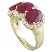 8.32 Carat Ruby 14K Yellow Gold Diamond Ring - Fashion Strada