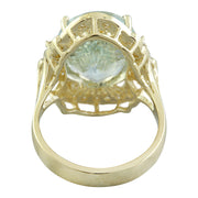 6.43 Carat Aquamarine 14K Yellow Gold Diamond Ring - Fashion Strada