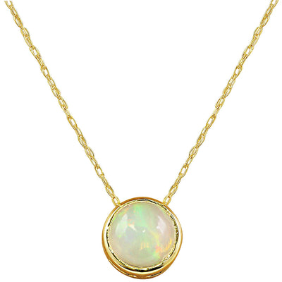 1.50 Carat Opal 14K Yellow Gold Necklace - Fashion Strada