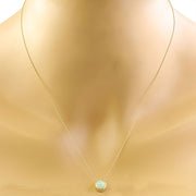 1.50 Carat Opal 14K Yellow Gold Necklace - Fashion Strada