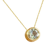 1.50 Carat Aquamarine 14K Yellow Gold Necklace - Fashion Strada