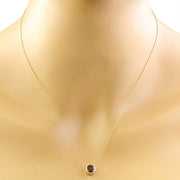 1.50 Carat Garnet 14K Yellow Gold Necklace - Fashion Strada