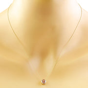 1.50 Carat Tourmaline 14K Yellow Gold Necklace - Fashion Strada