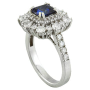 1.80 Carat Sapphire 14K White Gold Diamond Ring - Fashion Strada