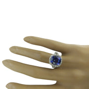 5.09 Carat Tanzanite 14K White Gold Diamond Ring - Fashion Strada