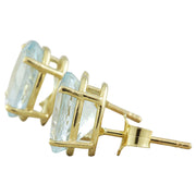 3.00 Carat Aquamarine 14K Yellow Gold Earrings - Fashion Strada
