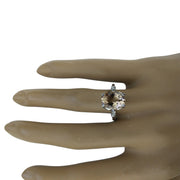 3.41 Carat Morganite 14K White Gold Diamond Ring - Fashion Strada
