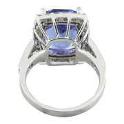 8.55 Carat Tanzanite 14K White Gold Diamond Ring - Fashion Strada