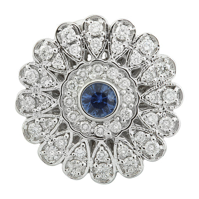 1.70 Carat Sapphire 14K White Gold Diamond Ring - Fashion Strada