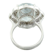 6.97 Carat Aquamarine 14K white Gold Diamond Ring