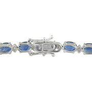 12.15 Carat Sapphire 18K White Gold Diamond Bracelet - Fashion Strada