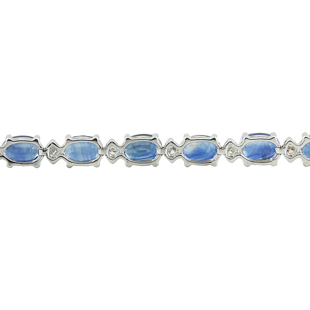 12.15 Carat Sapphire 18K White Gold Diamond Bracelet - Fashion Strada