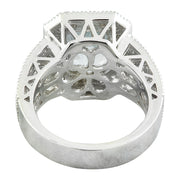 4.68 Carat Aquamarine 14K White Gold Diamond Ring - Fashion Strada