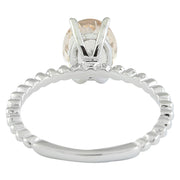 1.50 Carat Morganite 14K White Gold Ring - Fashion Strada