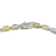 13.35 Carat Sapphire 14K White Gold Diamond Bracelet - Fashion Strada