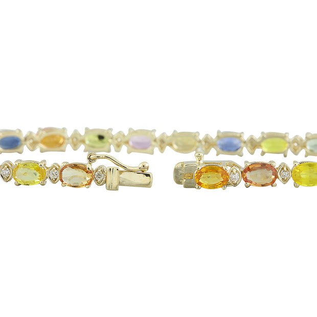 13.57 Carat Sapphire 14K Yellow Gold Diamond Ring - Fashion Strada