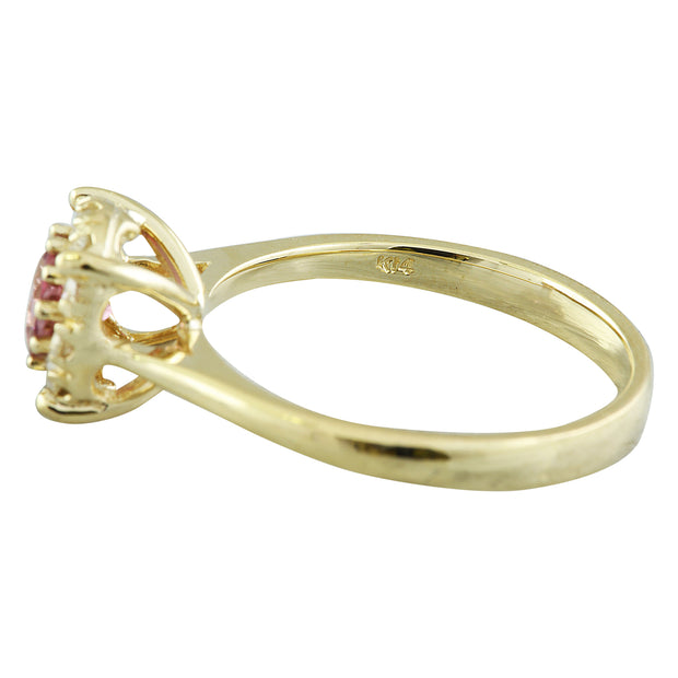 0.72 Carat Tourmaline 14K Yellow Gold Diamond Ring - Fashion Strada